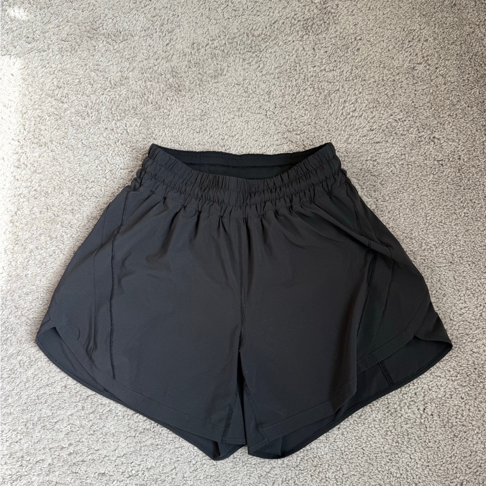 lululemon track that high rise lined short 5”